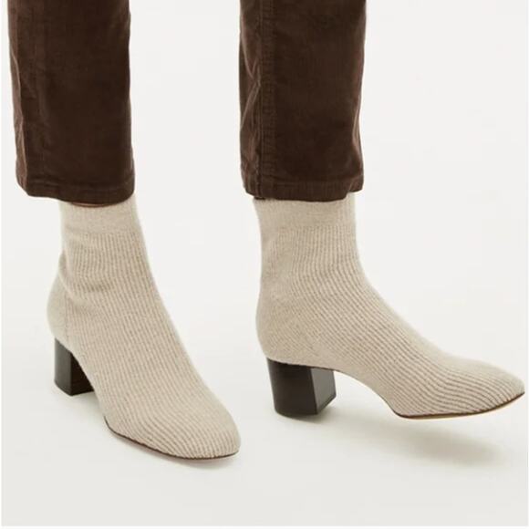 EVERLANE The Glove Boots in Oatmeal Wool Knit Cream Sz 10.5 - Picture 2 of 9